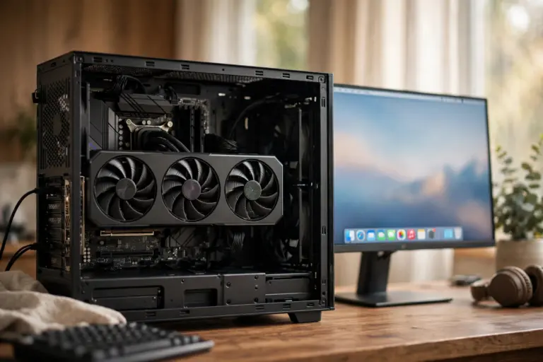 AMD RX 9070 XT graphics card in a PC running macOS through Cobalt64
